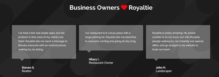 Royaltie Testimonials.List57 Royaltie Testimonials.List57